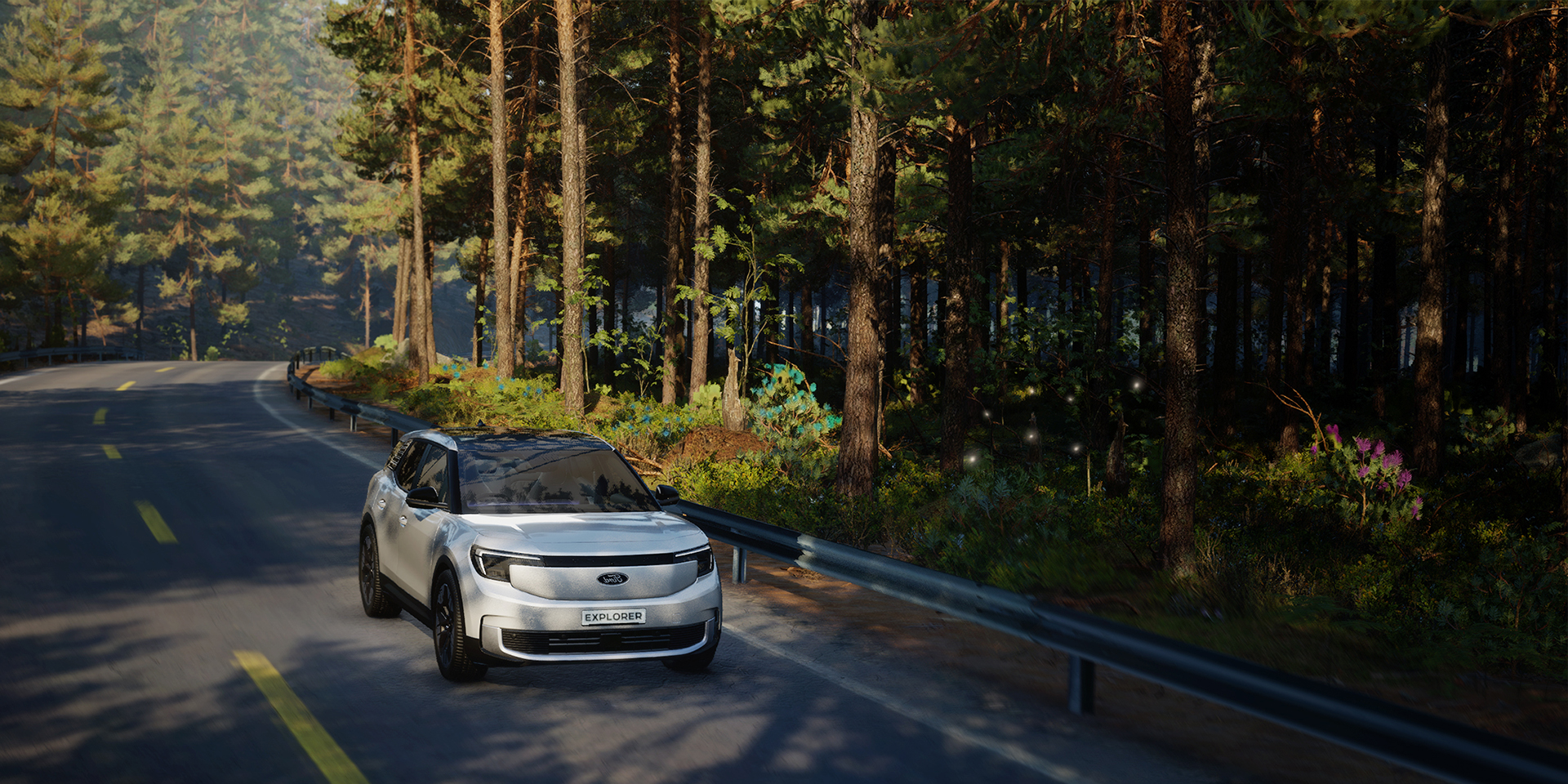 Ford Explorer Forest Scene